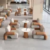 Mesa y Sillas de Negociación Combinación Área de Descanso Lujo Ligero Moderna Área de Descanso Mesa de Recepción Mesa de Negociación Oficina de Ventas Salón de Belleza Recepción