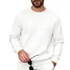 Sudadera de otoño para hombre estilo europeo y americano, con textura a cuadros y cuello redondo, suéter casual de manga larga acanalado para hombre