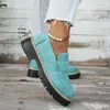 Sapatos casuais de outono para comércio exterior com sola grossa, foscos, novos sapatos individuais de atacado do fabricante, sapatos femininos estilo britânico transfronteiriços 2026, tamanho grande