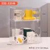 Estante de Almacenamiento de Tazas de Escritorio Caja Acrílica a Prueba de Polvo Transparente Oficina Dormitorio Mesa de Café Estante de Almacenamiento para Juego de Té Ins