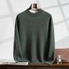 Suéter de cachemira 100% para hombre, cuello alto, color liso, cálido, de moda, para otoño e invierno, camisa de punto