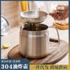 Olla de Aceite Multiusos de Acero Inoxidable 304 Transfronterizo Almacenamiento de Aceite Separador de Residuos de Aceite con Colador Tanque para Cerdo Cesta para Freír Doméstica Olla para Freír