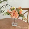Buquê de Rosas e Hortênsias, Flores de Seda, Arranjos de Flores Secas, Flores Artificiais Decorativas, Flores de Plástico, Buquês de Casamento