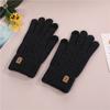 Novas luvas masculinas de fleece ártico quentes de camada dupla inverno tela sensível ao toque forradas com fleece lã fria luvas de tricô atacado