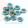 Accesorios para Joyería DIY Cuentas Cerámicas Planas de 16 mm Accesorios para Ropa Pulseras Cuentas Sueltas Cuentas Espaciadoras de Esmalte de Flor Material DIY