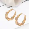 Moda Retro Europea y Americana Exagerados Dorados de Bambú Personalizados de Mariposa con Diamantes Pendientes Elegantes de Gama Alta para Mujer Venta al por Mayor