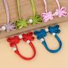 Botón Cheongsam Borla Orejas de Conejo Cola Larga Botón Chino Tejido a Mano Traje Tang Hanfu Accesorios Decorativos