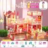 Amazon DIY Casa de Princesas Niñas Juego de Simulación Juguete Casa de Muñecas Castillo Villa Casa de Montaje para Niñas Transfronterizo