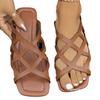 Sandalias planas de malla hueca de talla grande de comercio exterior europeo y americano para mujer, sandalias de playa ligeras con punta abierta y diseño transfronterizo.