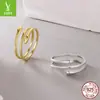 Anillo Sencillo Multicapa de Diseño Original Yinziyun Plata de Ley S925 Moda de Gama Alta Anillo Ajustable de Tres Anillos para Mujer