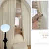 Hilo Flora Francés Lujo Ligero Transparente Impermeable Beige Blanco Cortina de Gasa Textura Bola de Pelo Cortina de Gasa