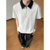 2026 Nuevo Estilo de Verano Camiseta de Marca Moderna para Hombre con Cuello de Solapa, Mangas Cortas, Estilo Coreano, Corte Ajustado, Moderna, Versátil Camisa Polo