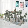 Conjunto de mesa y sillas de exterior de hierro forjado, conjunto de tres piezas para patio, balcón, tienda de té con leche, cafetería, mesa y sillas de exterior para ocio