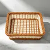 Cestas de Exibição para Vegetais, Cestas de Armazenamento para Frutas, Cestas de Bambu, Cestas de Exibição de Frutas em Rattan Sintético, Cestas Trançadas de Rattan, Cestas Quadradas para Pão
