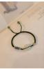 Pulseira de Jade Hetian Natural Feminina Alto Padrão Nicho Fivela Ping An Fortuna Ajustável Namorada Corda de Mão Trançada