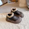 Zapatos de Algodón para Niños Estilo Retro Británico 2026 Invierno Nuevos Anti-patada Con Felpa Calidez Botas de Algodón Versátiles Esponjosas para Niñas
