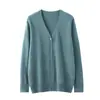 Nueva Chaqueta Cardigan de Cachemira para Hombre Primavera y Otoño Cuello en V Holgada Casual Tejido de Punto Tejido de Lana Ropa de Abrigo