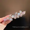 Presilha de cabelo de cristal colorida, presilha bico de pato, presilha lateral rosa de alta qualidade para franja, presilha de cabelo de novo estilo para mulheres, com um toque de alta qualidade