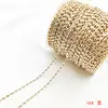 Corrente de miçangas seed banhada a ouro com alta retenção de cor, corrente solta semiacabada, acessórios para joias DIY, pulseira, colar, corrente para clavícula