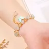 Nuevo Pulsera de Mariposa de Cristal de Imitación Pulsera Sencilla de Cuentas Completas Fuente en Vivo Estudiante Mujeres Joyería Fresca Regalo Japón y Corea del Sur