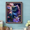 Pintura de diamantes DIY con mosaico de Amazon, gato de color, pintura de ladrillo de diamantes completa, punto de cruz, pintura decorativa, fabricantes transfronterizos, lote