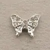Acessórios de Unha em Liga de Cromo Borboleta Prata Mini Vazada Pequena Borboleta Strass Usável Decorações de Unha com Strass