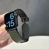 Adequado para Homens e Mulheres, Pulseira de Relógio Apple Iwatchs12Ultra9876543 com Fivela Magnética Dobrável Couro