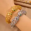 Pulseira de Aço Inoxidável com Cabeça de Leopardo Vazada e Cravejada de Diamantes com Design Único, Pulseira de Presente Fashion Transfronteiriça da Amazon para Amigos