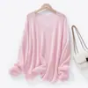 Cachemira de Seda [Cachemira de Cabra + Lana] Nuevo Suéter de Punto con Cuello en V Suave y Amigable con la Piel de Manga Larga para Mujer