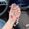 Cadena de Teléfono de Cristal con Lazo de Gatito Estilo Coreano Dibujo Animado Lindo para Chicas Llavero de Coche Colgante de Bolso Venta al por Mayor