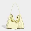 Bolsa de Mão Tecida Versátil Estilo Coreano para Mulheres, Bolsa de Ombro em Couro Macio, Bolsa Quadrada Pequena, Bolsa Transversal Casual Retro para Compras, Bolsa Mãe-Filha