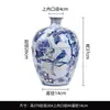 Jarrón de Cerámica Azul y Blanco con Pintura Dorada de Uvas de Jingdezhen, Florero de Cerámica Estilo Chino Nuevo, Decoración para Arreglo Floral de Sala de Estar, Venta al por Mayor