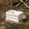 Caja de almacenamiento plegable para acampar al aire libre, caja de almacenamiento portátil de gran capacidad con asa, caja organizadora para maletero de coche y picnic
