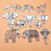 12 pingentes de elefante de prata antigos acessórios conjunto de 12 cada 1 cada conjunto de cerca de 133g
