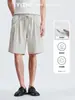 Pantalones Cortos de Cinco Puntos Rectos Ligeros y Transpirables de Lyocell para Hombre, Estilo Veraniego Old Money, Pantalones Cortos Sueltos y Cómodos para el Trabajo