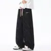 Calças masculinas de veludo cotelê, retas e largas, com bordados de outono, calças casuais da moda, tie-dye estilo americano, descoladas e estilosas