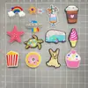Juego de Charms de Zueco Coloridos de Dibujos Animados Fluorescentes Accesorios DIY Goma Suave de PVC Accesorios de Decoración de Zapatos Personalizados