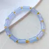 Nuevo Pulsera de Cuentas Estilo Chino para Mujer, Pulsera de Bambú de Jade Morado, Joyería con Diseño Estilo Pareja