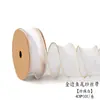 Fita de Linha Rabo de Peixe com Borda Dourada Linha de Poliéster 4cm Laço Acessórios DIY Fita Floral Flor Caixa de Presente Embalagem Fita