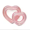 Directo de fábrica nuevo más vendido anillo de natación de lentejuelas forma de corazón transparente amor anillo de natación inflable anillo de natación rosa juguetes acuáticos