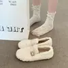 Nuevos Zapatos de Algodón Planos Versátiles de Moda Otoño/Invierno 2026, Zapatos con Forro de Piel, Mocasines de Mujer, Botas de Nieve Súper Calientes de Instagram
