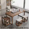 Mesa de Té de Madera Maciza Nueva China Zen Kung Fu Mesa Pequeña de Té Minimalista Moderna Sala de Estar Balcón del Hogar Mesa y Silla para Preparar Té