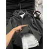 Suéter con Capucha y Cuello Henley Color Gris Oscuro para Hombre, Tejido de Punto Pullover para Otoño e Invierno, Chaqueta Casual de Alta Gama Estilo Americano