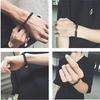 Zhou Lianfa Accesorios Transfronterizos Pulsera de Piedra Volcánica Aleación Negra Mate Mancuerna Pulsera de Energía Pulsera de Cuentas para Yoga