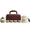 Set de Té Kung Fu de Cerámica Ru Tendencia y Estilo con Tetera y Tazas de Té para Uso Doméstico, Cerámica China de Lujo Ligero Gama Alta Venta al por Mayor