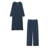 2026 Nuevo Estilo Marca Independiente Moda Femenina Transfronteriza Europea y Americana Conjunto de Top Largo Dividido y Pantalones