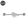 Piercing Recto de Aleación de Titanio G23 del Fabricante, Stud para Oreja Industrial, Puente de Oreja, Doble Agujero en la Oreja, Stud para Oreja, Joyería de Cobre al por Mayor