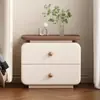 Pequeno armário de cabeceira estilo creme sem instalação, simples e estiloso, novo modelo moderno para uso doméstico, armário de armazenamento de quarto, mesa de cabeceira