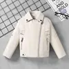 Jaquetas de Couro Femininas para Primavera e Outono, Novo Estilo de Comércio Exterior Transfronteiriço, Gola Lapela de PU Cor Sólida Atacado