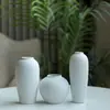 Jingdezhen Cerámica Blanca Hecha a Mano Florero Minimalista Moderno Sala de Estar Mesa de Comedor Decoración para Arreglos Florales Envío Gratis